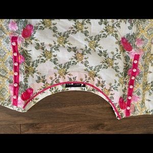 pure cotton long shirt with beads